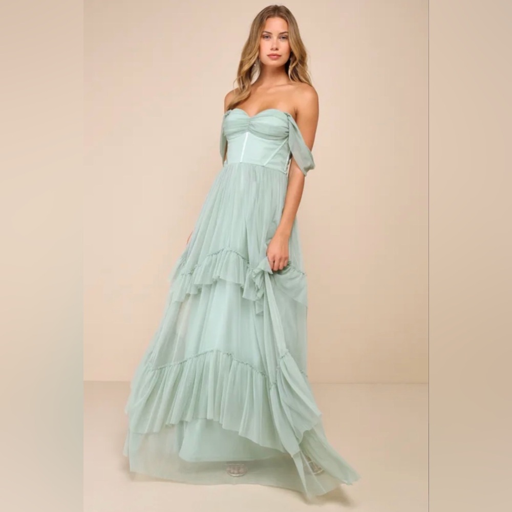 Lulu's Stunning Personality Sage Green Dress